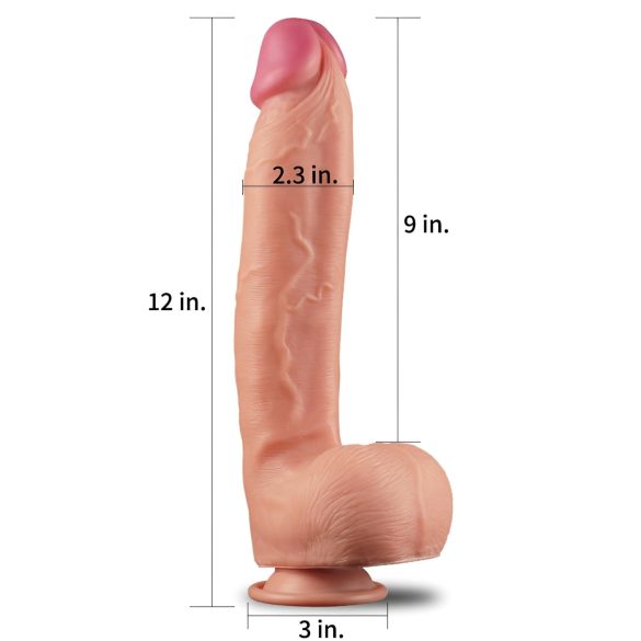 Lovetoy Nature Cock - realistinen kaksikerroksinen dildo - 30cm - luonnollinen