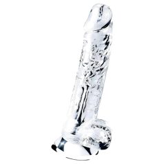   Lovetoy Flawless Clear - dildo imukupilla - 19 cm - läpinäkyvä