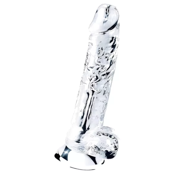 Lovetoy Flawless Clear - dildo imukupilla - 19 cm - läpinäkyvä