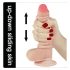 Lovetoy Sliding-Skin - kaksikerroksinen dildo - 18 cm - luonnollinen