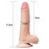 Lovetoy Sliding-Skin - kaksikerroksinen dildo - 18 cm - luonnollinen