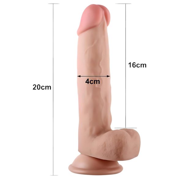 Lovetoy Sliding-Skin - realistinen kaksikerroksinen dildo - 21 cm - iho