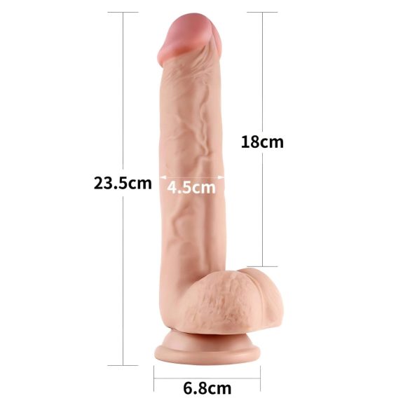 Lovetoy - kaksikerroksinen dildo - realistinen iho - 23 cm - vaalea