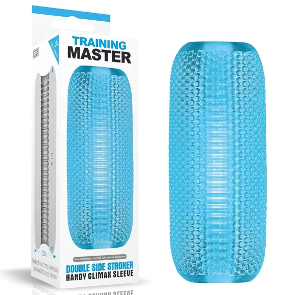 Lovetoy Training Master - kaksipuolinen, uritettu masturbaattori (sininen)