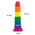 Lovetoy Prider - realistinen dildo - 19 cm - sateenkaari