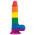 Lovetoy Prider - aidon tuntuinen dildo, sateenkaari, 20cm