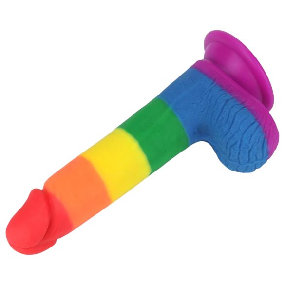 Lovetoy Prider - realistinen pallillinen dildo - 20cm - sateenkaari