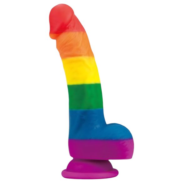 Lovetoy Prider - realistinen silikonidildo - 19cm (sateenkaari)
