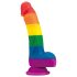 Lovetoy Prider - realistinen silikonidildo - 19cm (sateenkaari)