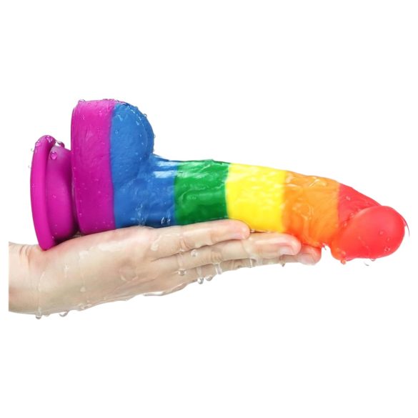 Lovetoy Prider - realistinen silikonidildo - 19cm (sateenkaari)