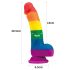 Lovetoy Prider - realistinen silikonidildo - 19cm (sateenkaari)