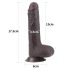 Lovetoy Sliding-Skin - kaksikerroksinen dildo - 18 cm - ruskea