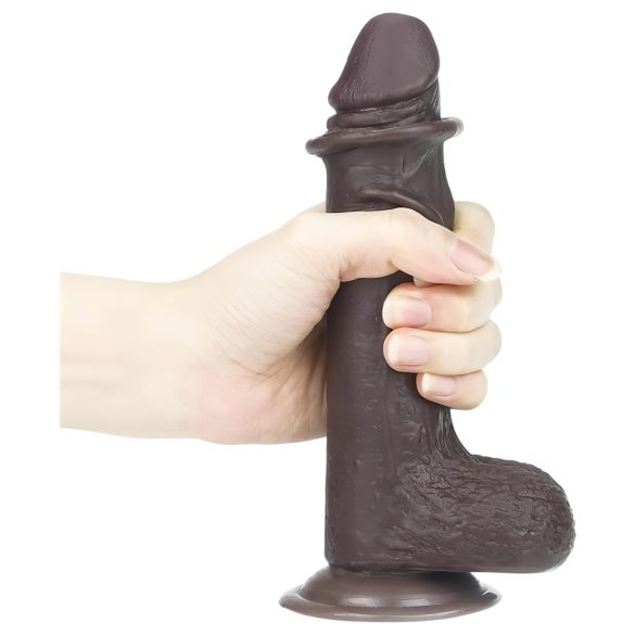 Lovetoy Sliding-Skin - kaksikerroksinen dildo - 18 cm - ruskea