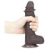 Lovetoy Sliding-Skin - kaksikerroksinen dildo - 18 cm - ruskea