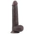 Lovetoy Sliding-Skin - kaksikerroksinen dildo - 23cm (ruskea)