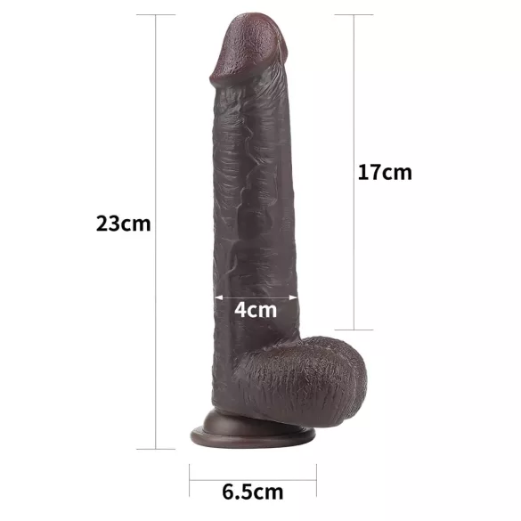 Lovetoy - kaksikerroksinen dildo - 23 cm - ruskea