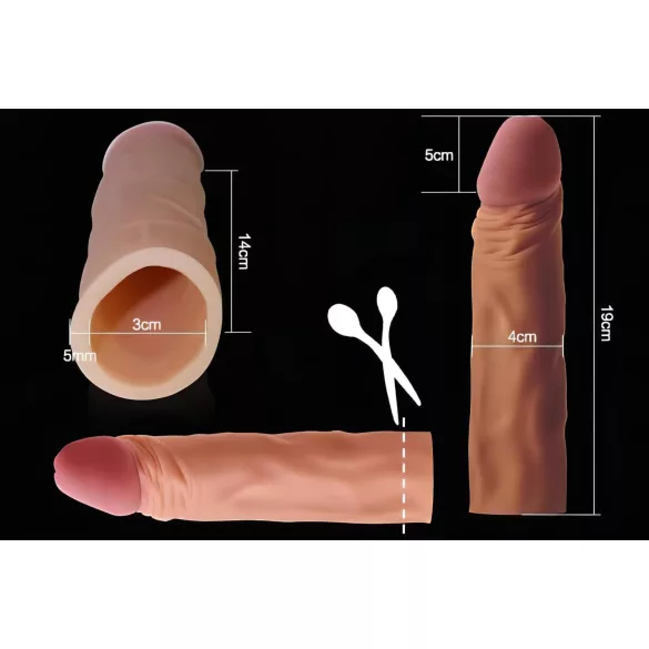 Lovetoy Pleasure X-tender - peniksenhylsy - 19 cm - läpikuultava