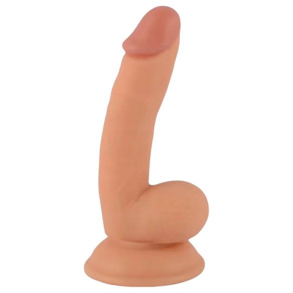 Herra Töykeä - imukuppidildo kiveksillä, 18cm (luonnollinen)