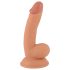 Herra Töykeä - imukuppidildo kiveksillä, 18cm (luonnollinen)