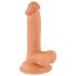 Mr. Rude - aidon tuntuinen imukuppidildo kiveksillä, 17 cm (nude)