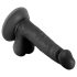 Mr. Rude - Imukupilla varustettu, aidontuntuinen musta dildo 17cm