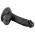 Mr. Rude - Imukupilla varustettu, aidontuntuinen musta dildo 17cm