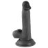 Mr. Rude - Imukupilla varustettu, aidontuntuinen musta dildo 17cm