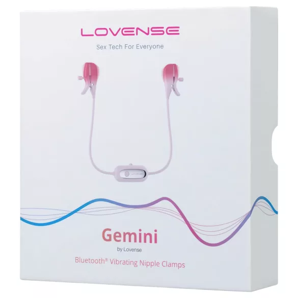 Lovense Gemini - Sovelluksella ohjattava värisevä nännipuristin (pinkki)