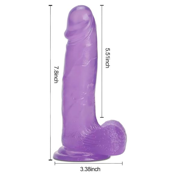 Tracy's Dog - dildo tapadukupilla ja kiveksillä - jelly lila 20 cm