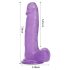 Tracy's Dog - dildo tapadukupilla ja kiveksillä - jelly lila 20 cm