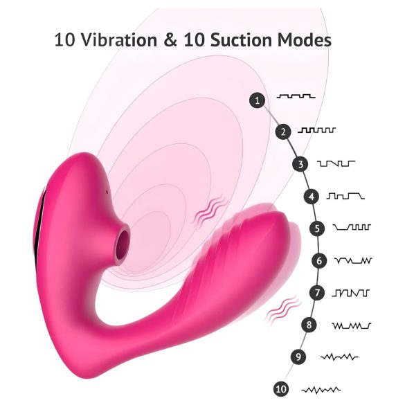Tracy's Dog 2 - 2in1 klitorisvibraattori ja paineaaltovibraattori - pinkki