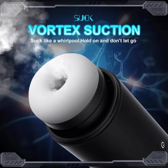 Leopard - masturbaattori ylös-alas liike, imevä, vibraatio - musta