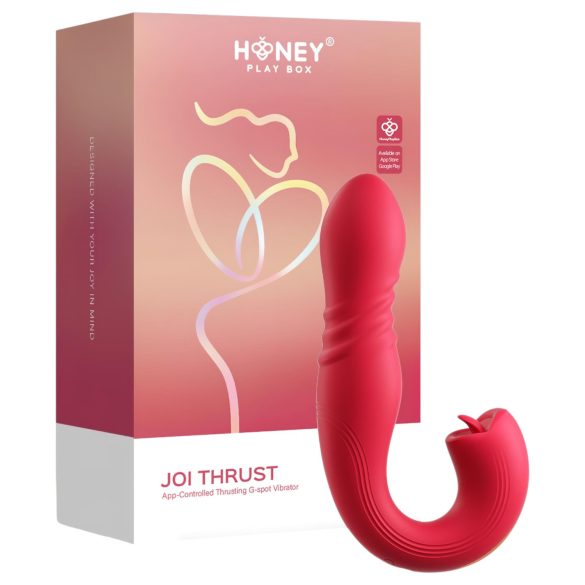 Honey Play Box Joi Thrust 2 - työntävä, nuoleva vibraattori - punainen