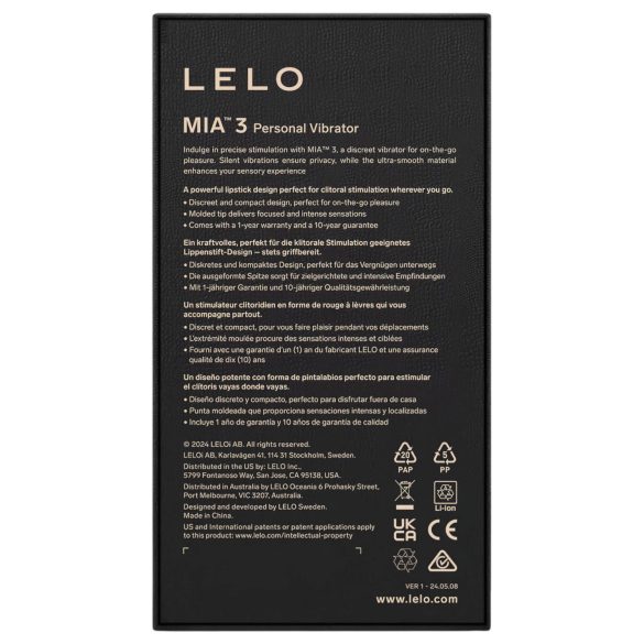 LELO Mia 3 - huulipuna vibrattori - matkamalli - violetti