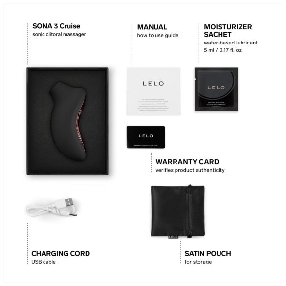 LELO Sona 3 Cruise - klitorisvibraattori ääniaalloilla - musta