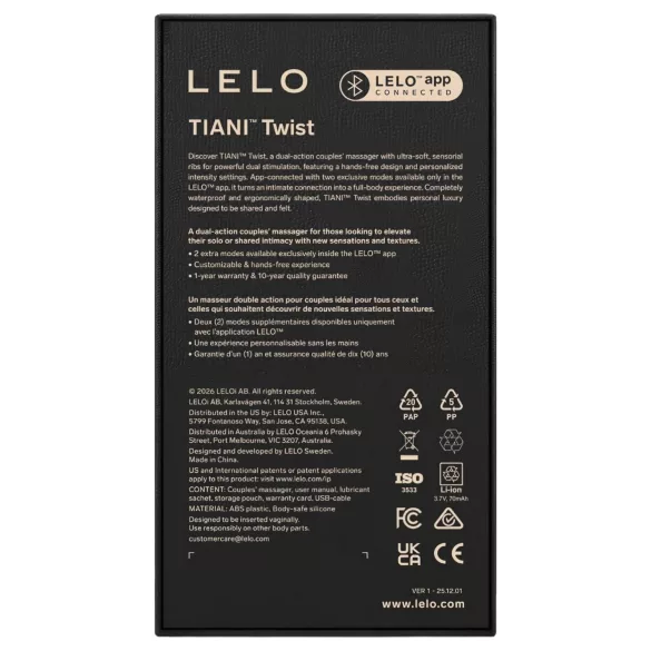LELO Tiani Twist - älykäs parivibraattori (violetti)