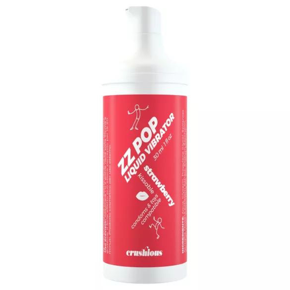 Crushious ZZ Pop - suudeltava nestemäinen vibraattori, mansikka (30 ml)