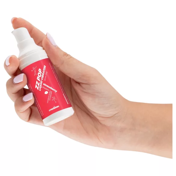 Crushious ZZ Pop - suudeltava nestemäinen vibraattori, mansikka (30 ml)