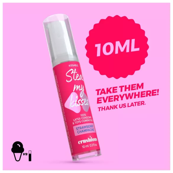 Crushious Steal My Kisses - mauksut liukuvoide, mansikka-kuohuviini (10 ml)