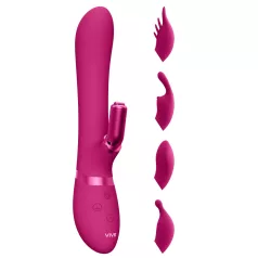   Vive Chou - klitoriskiihotin vibraattori - vaihdettava pää - ladattava - pinkki