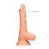 RealRock 7" - aidon tuntuinen dildo kiveksillä (17 cm) - luonnollinen