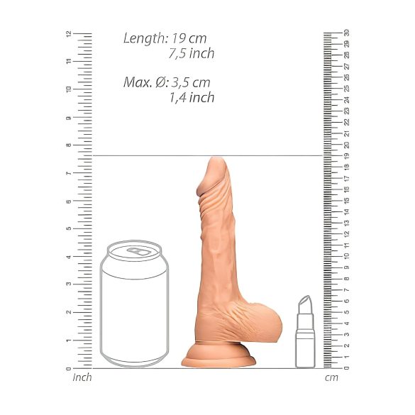 RealRock Dong 7 - aidontuntuinen, kivestinen dildo (17cm) - luonnollinen