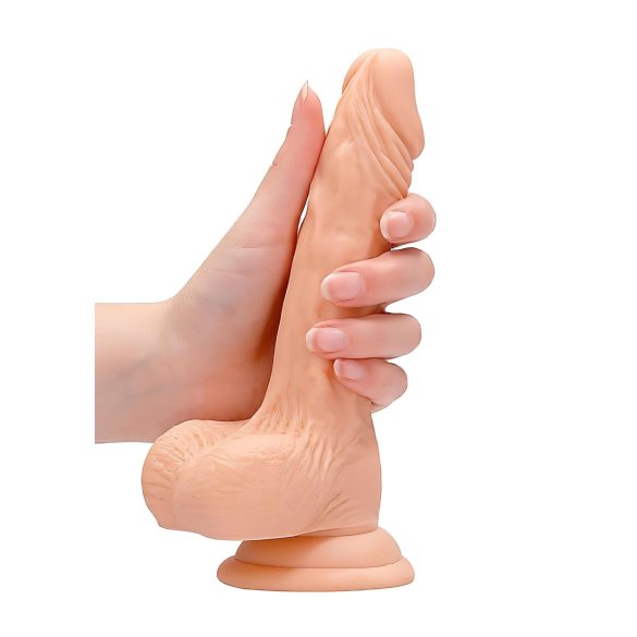 RealRock Dong 7 - aidontuntuinen, kivestinen dildo (17cm) - luonnollinen
