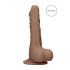 RealRock 7 - aidon tuntuinen tekopenis (17 cm), tumman luonnollinen