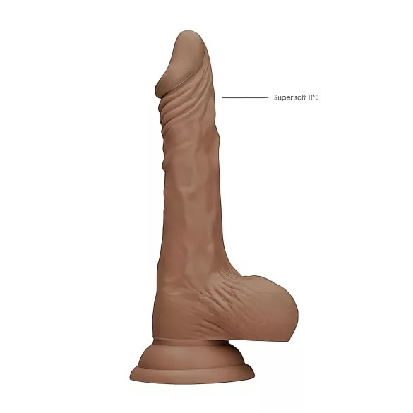 RealRock - Dildo kiveysten kanssa - realistinen, 17 cm - tumma natur