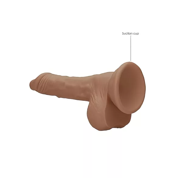 RealRock - Dildo kiveysten kanssa - realistinen, 17 cm - tumma natur