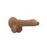 RealRock Dong 10 - aidontuntuinen, kiveksinen dildo (25 cm) - tumma sävy