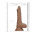 RealRock Dong 10 - aidontuntuinen, kiveksinen dildo (25 cm) - tumma sävy