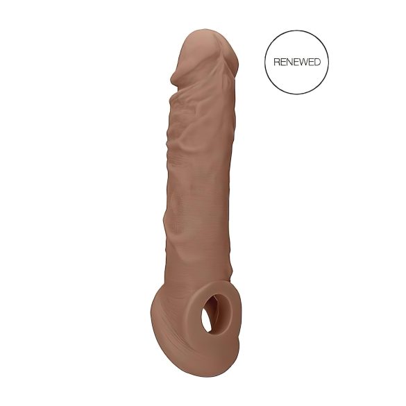 RealRock Penis Sleeve 8 - 21cm - tumma luonnollinen