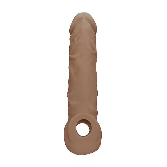 RealRock - penispidennys 21 cm - tumma luonnollinen